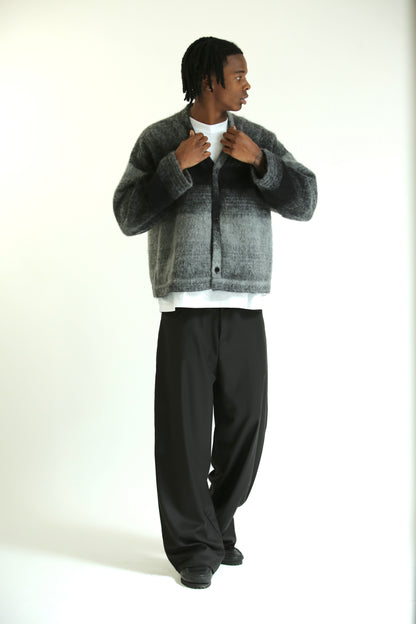Cardigan mohair grigio nero
