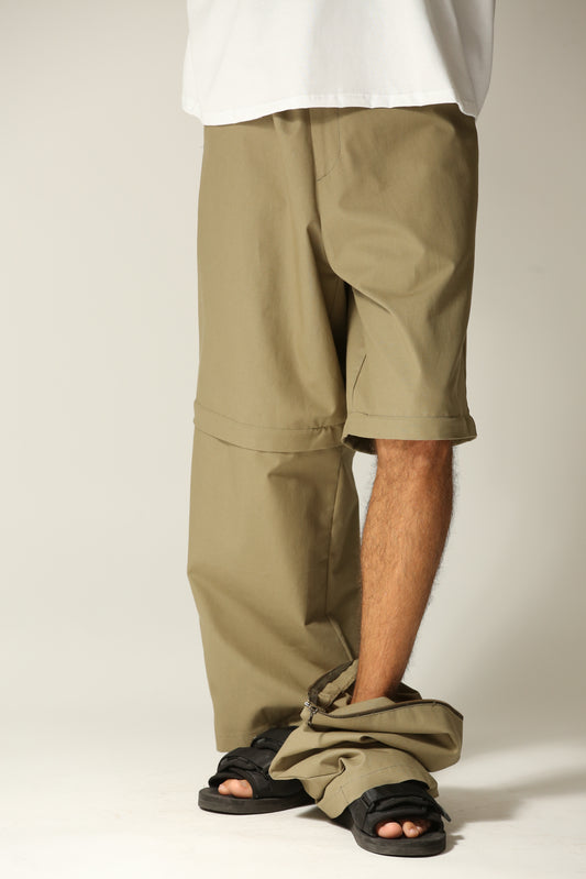 Pantalone bermuda zip verde