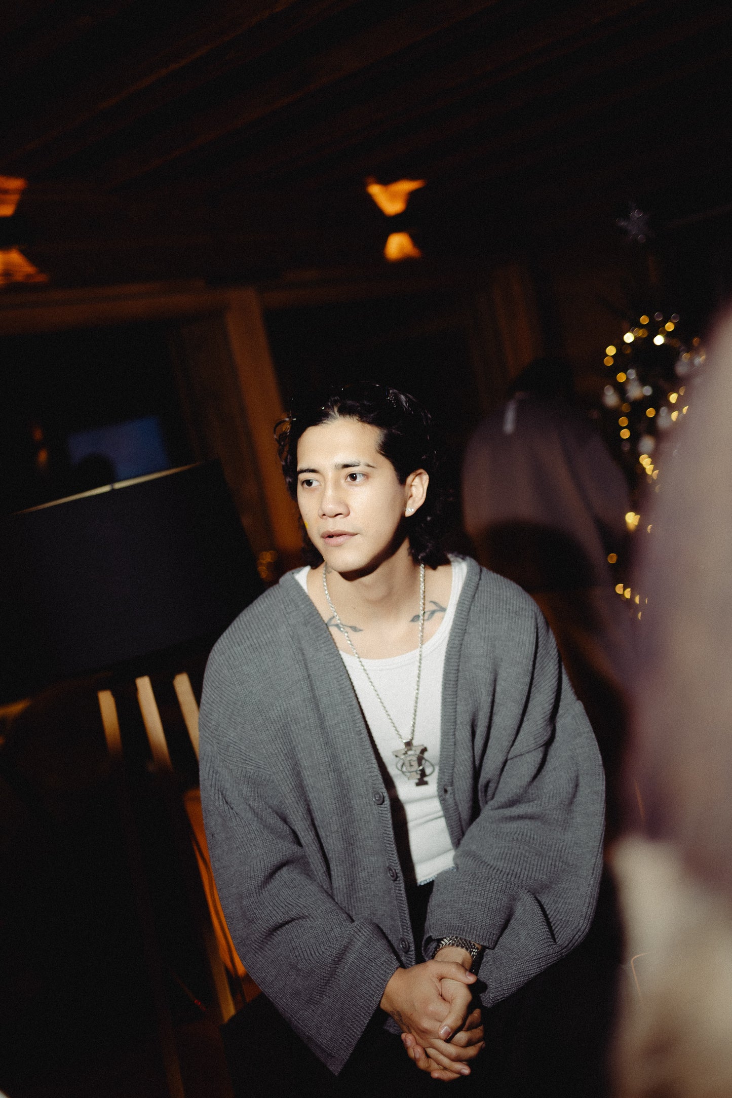 Cardigan oversize crop grigio