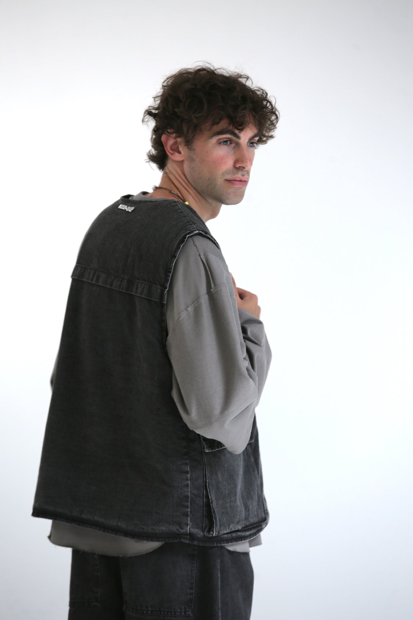 Gilet denim lavaggio black