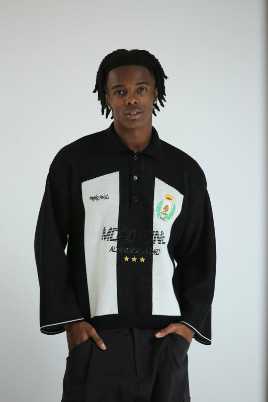 Maglione FOOTBALL bianco nero