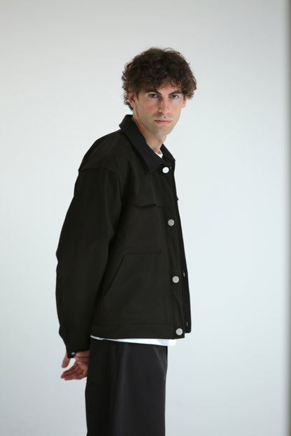 Work jacket collo contrasto moro
