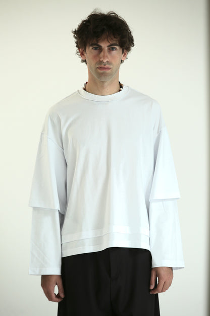 Long sleeve bianca rovescio