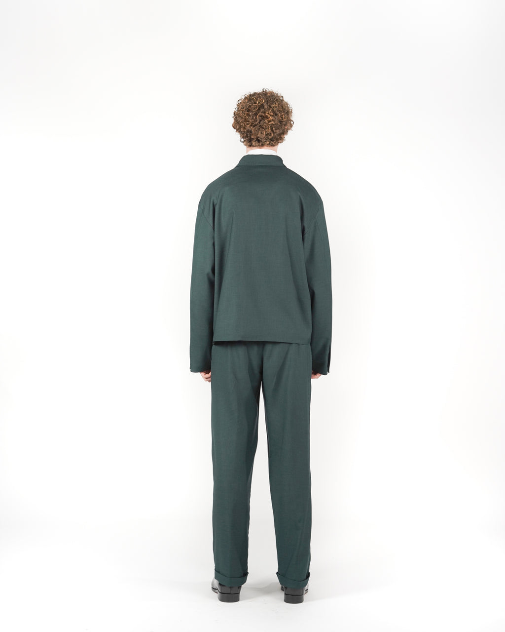 Giacca full zip verde melange