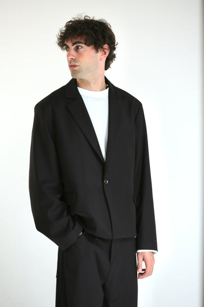 Giacca monopetto crop MORO scuro