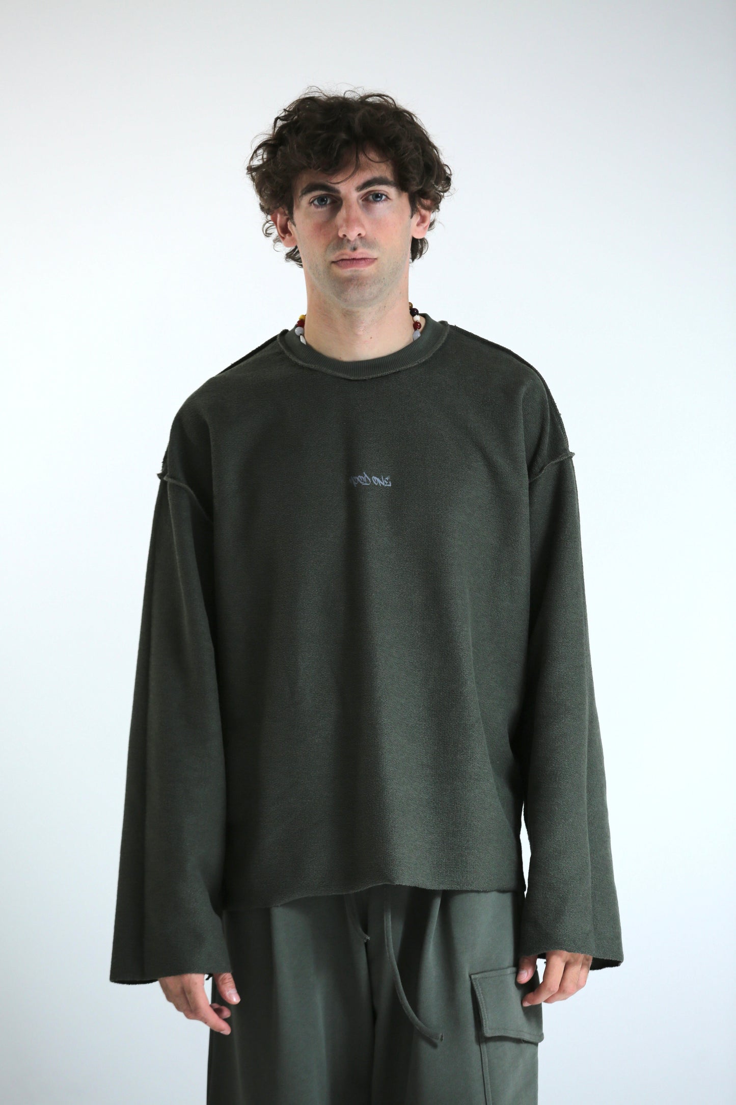 Long sleeve felpa verde REVERSIBILE
