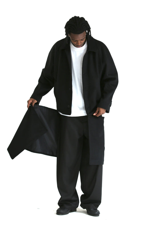 Cappotto lungo/corto panno nero