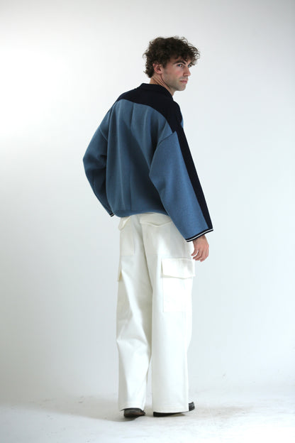 Pantalone tasconato bianco cotone