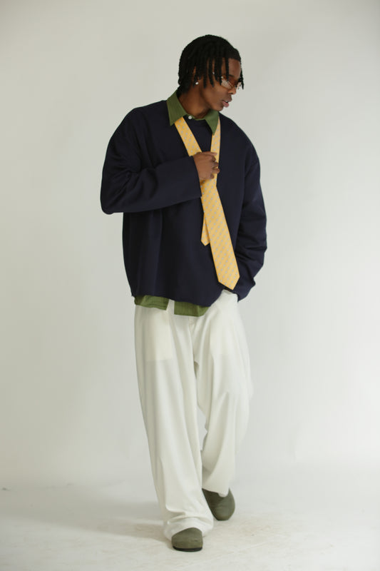 Long sleeve taglio vivo blu