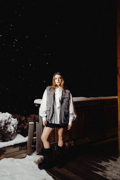 Gilet reversibile grigio/nero