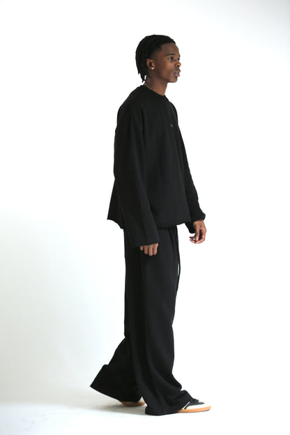 Pantalone Baggy felpa tasconato nero