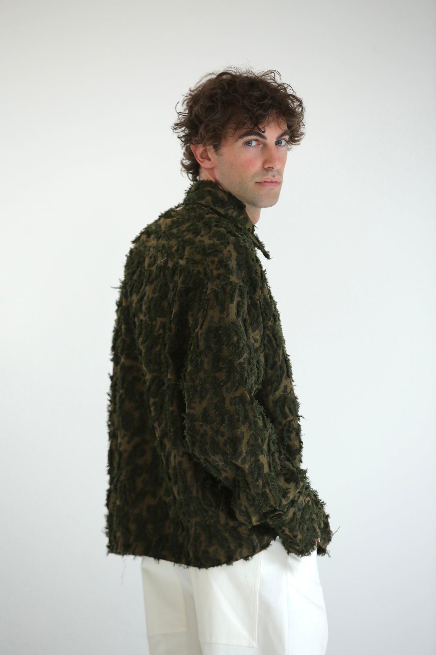 Camicia in rilievo verde