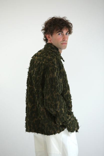 Camicia in rilievo verde
