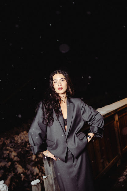 Giacca oversize monopetto crop