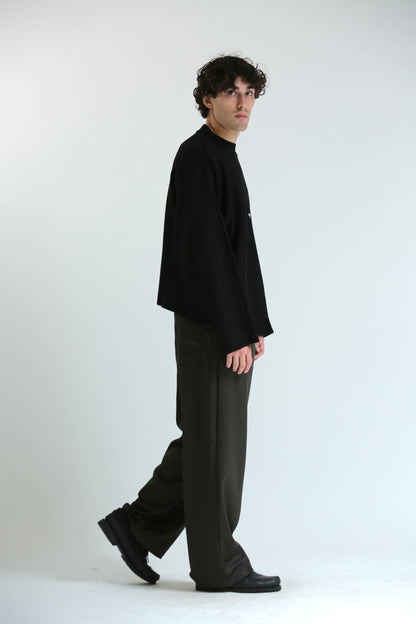 Maglione crop logo nero