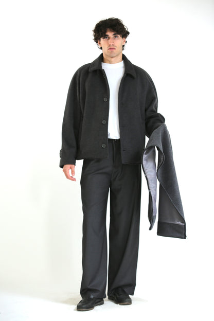 Cappotto lungo/corto panno grigio