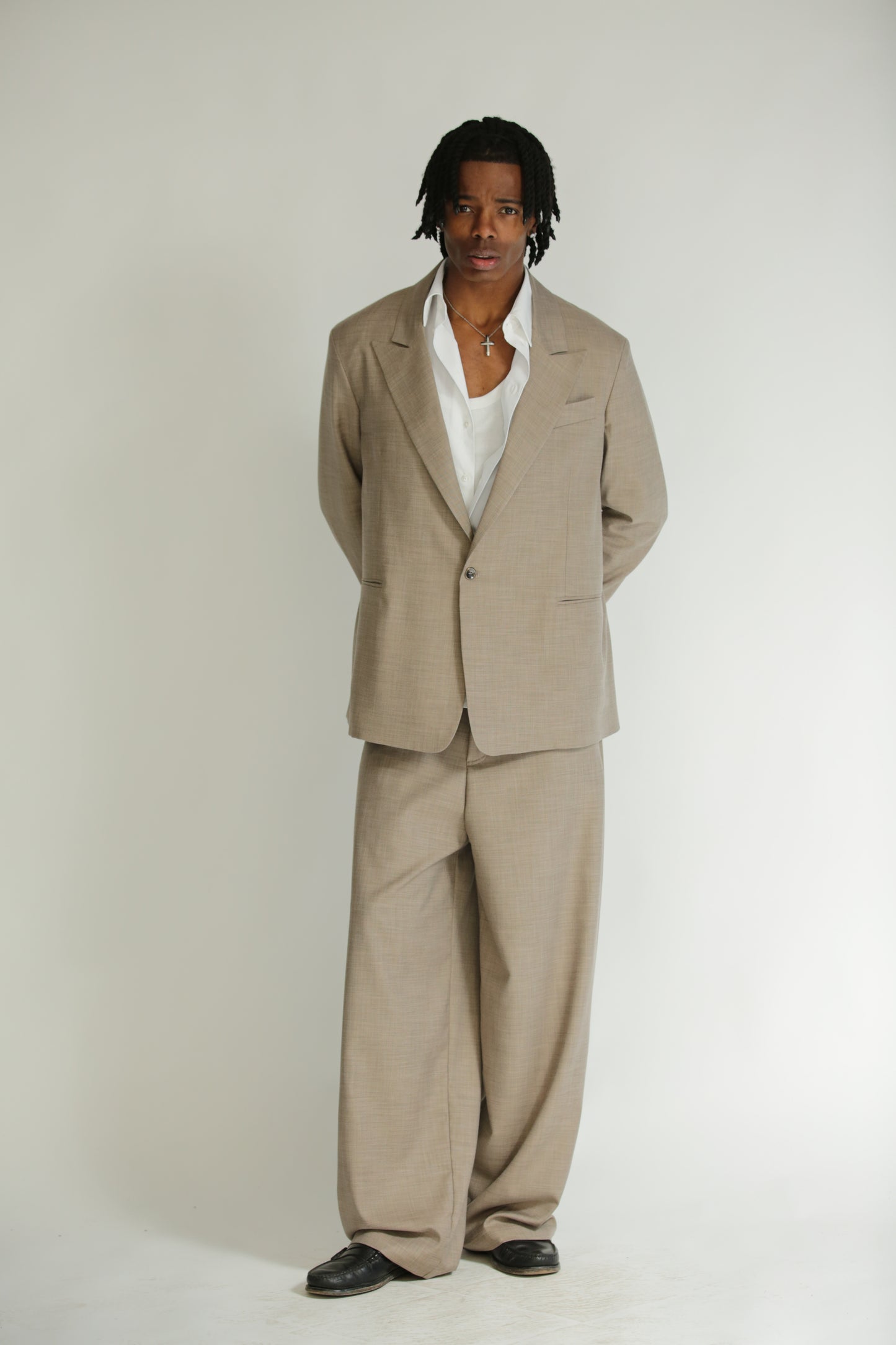 Giacca monopetto Over beige