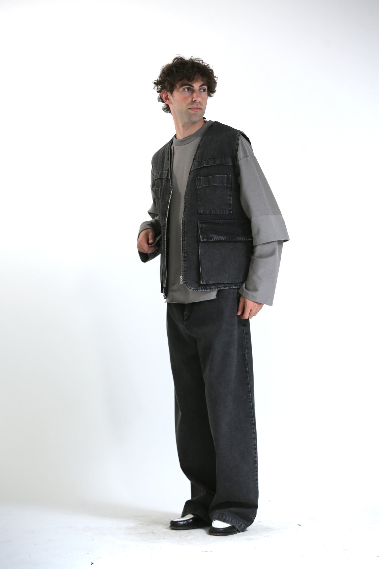 Gilet denim lavaggio black
