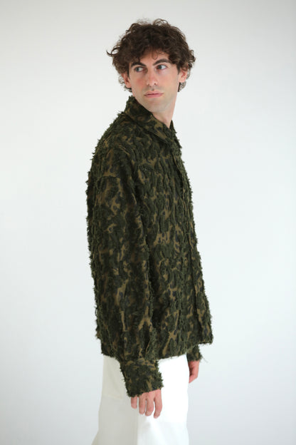 Camicia in rilievo verde