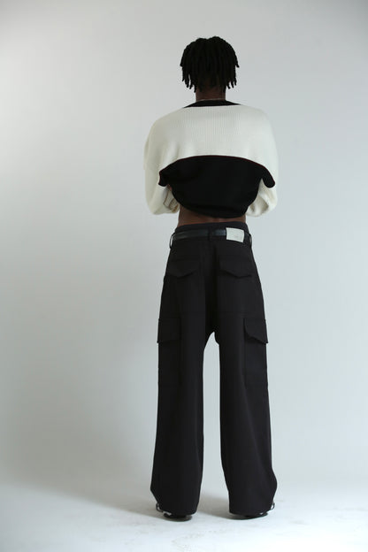 Pantalone tasconato nero cotone