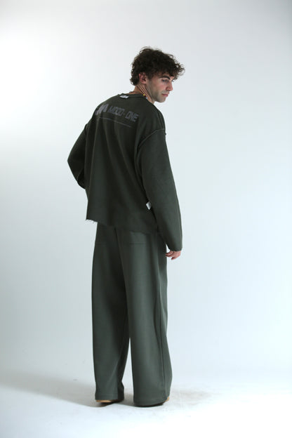 Long sleeve felpa verde REVERSIBILE