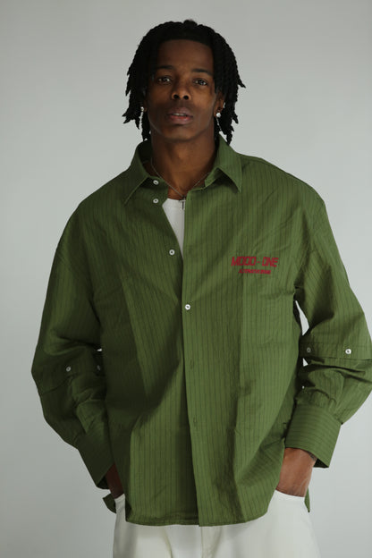 Camicia manica smontabile righe verde