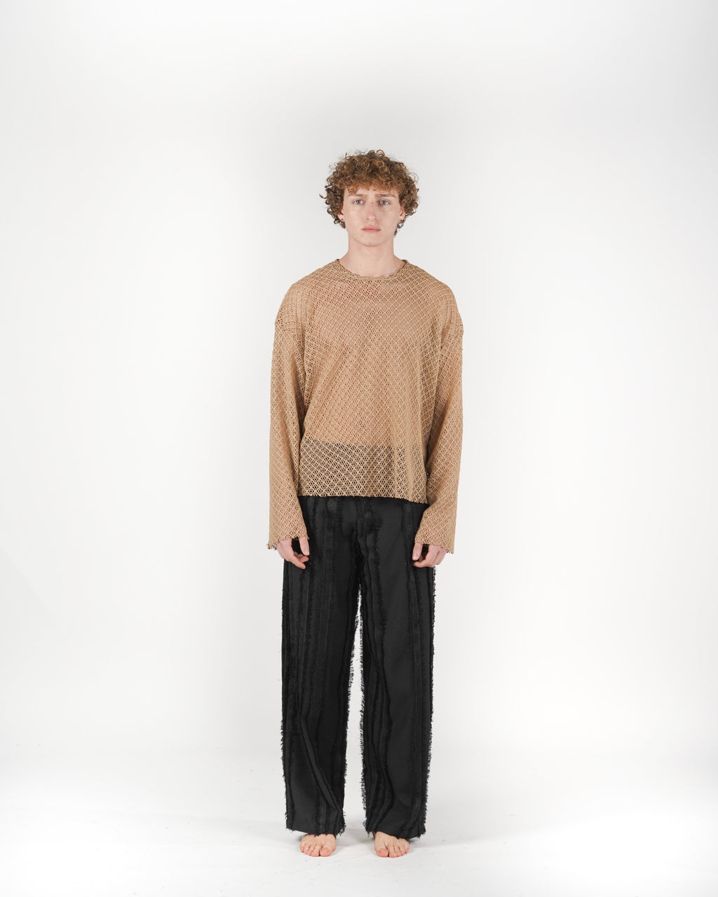 Longsleeve traforata beige