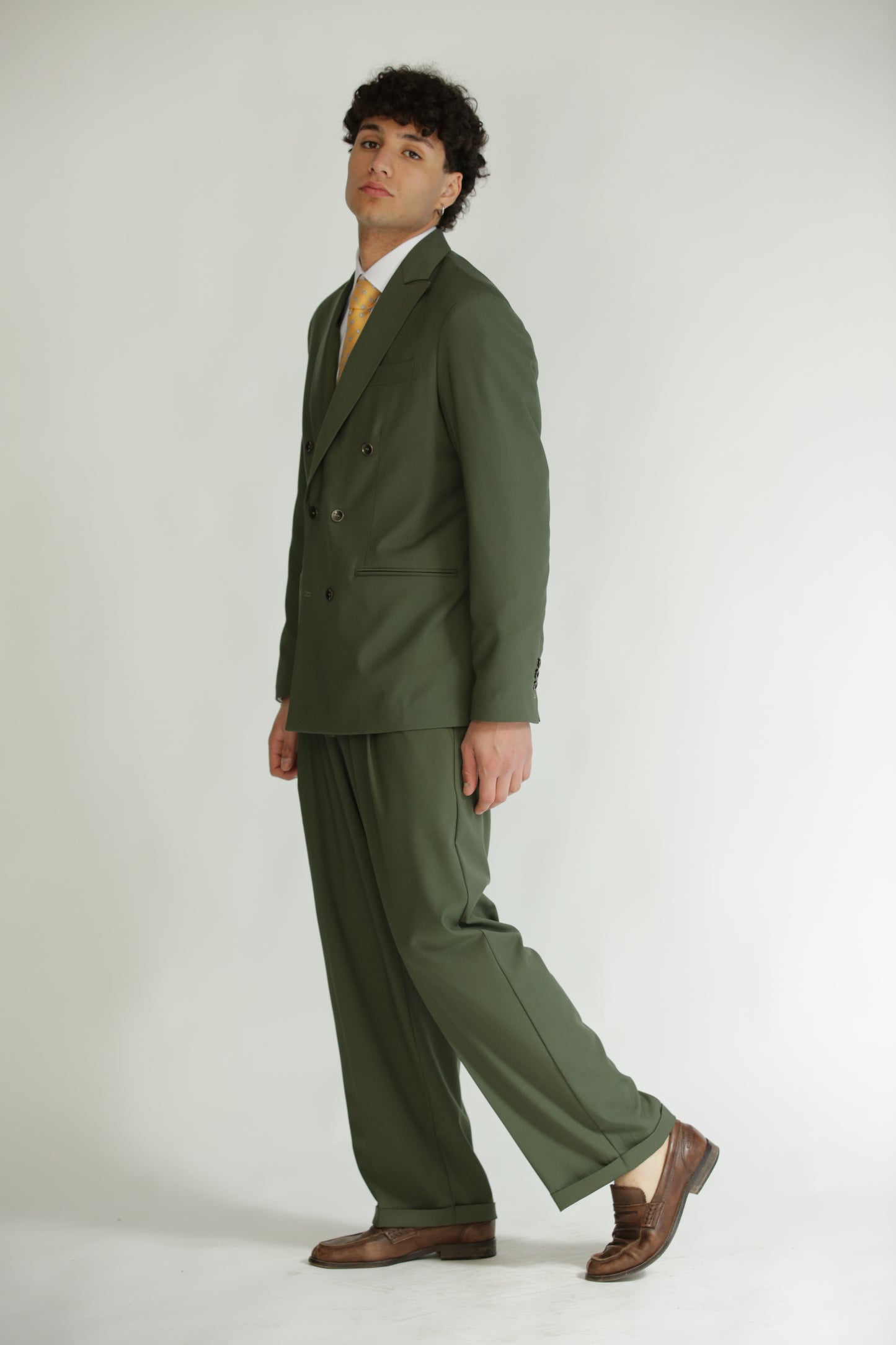 Giacca doppiopetto verde militare