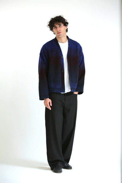 Cardigan mohair blu rosso