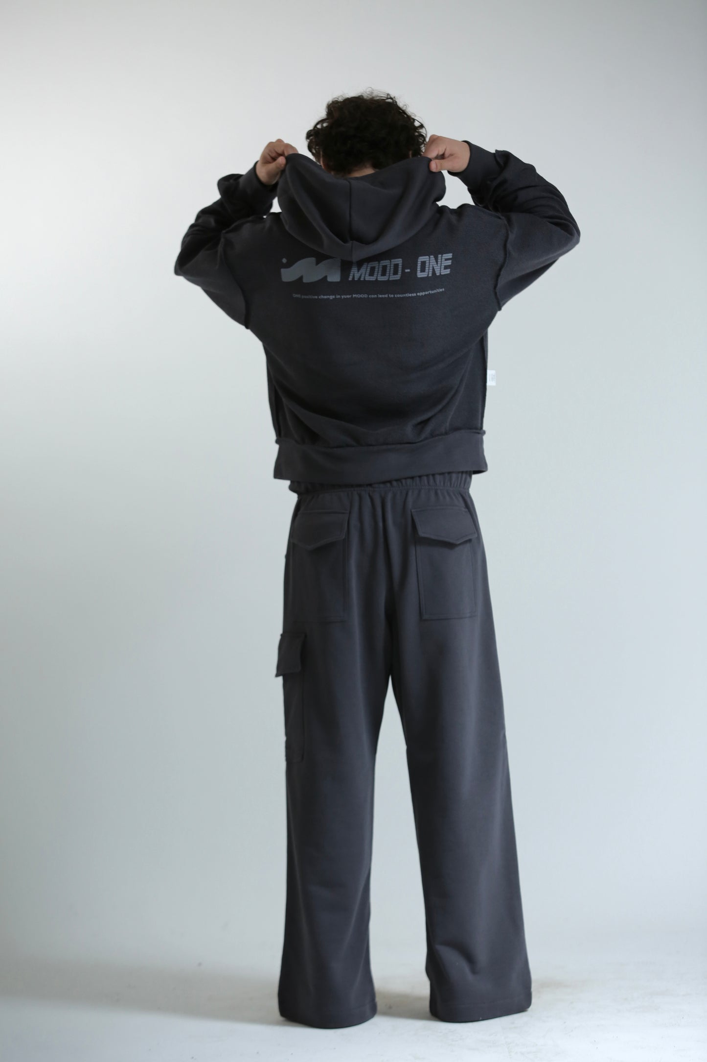 Felpa crop REVERSIBILE cappuccio piombo
