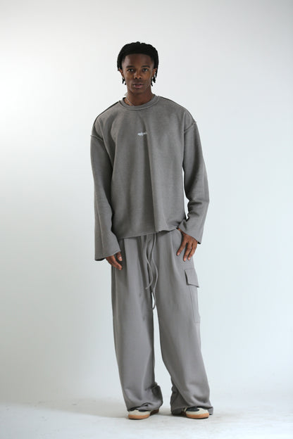 Pantalone Baggy felpa tasconato grigio