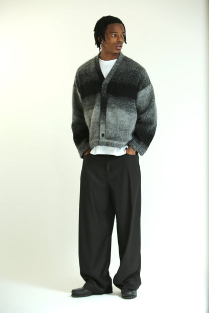 Cardigan mohair grigio nero