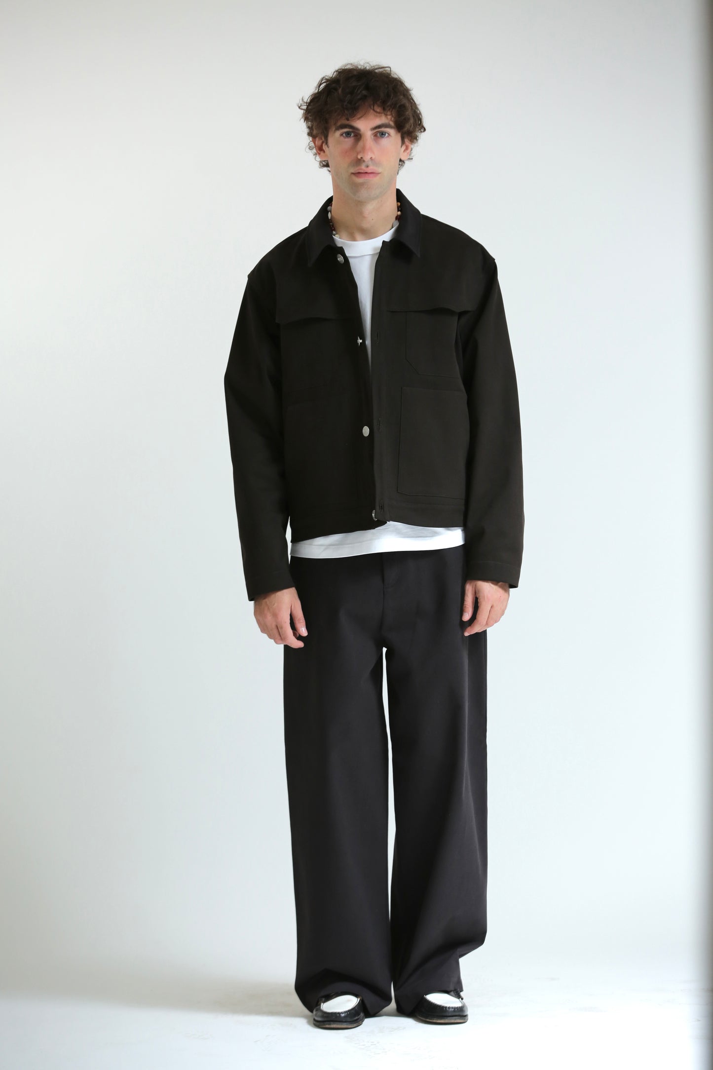 Work jacket collo contrasto moro