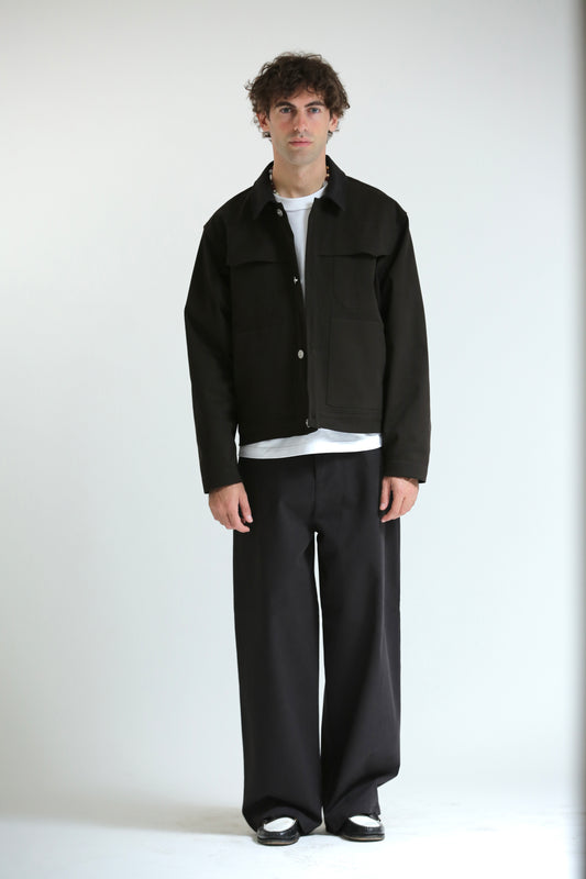 Work jacket collo contrasto moro