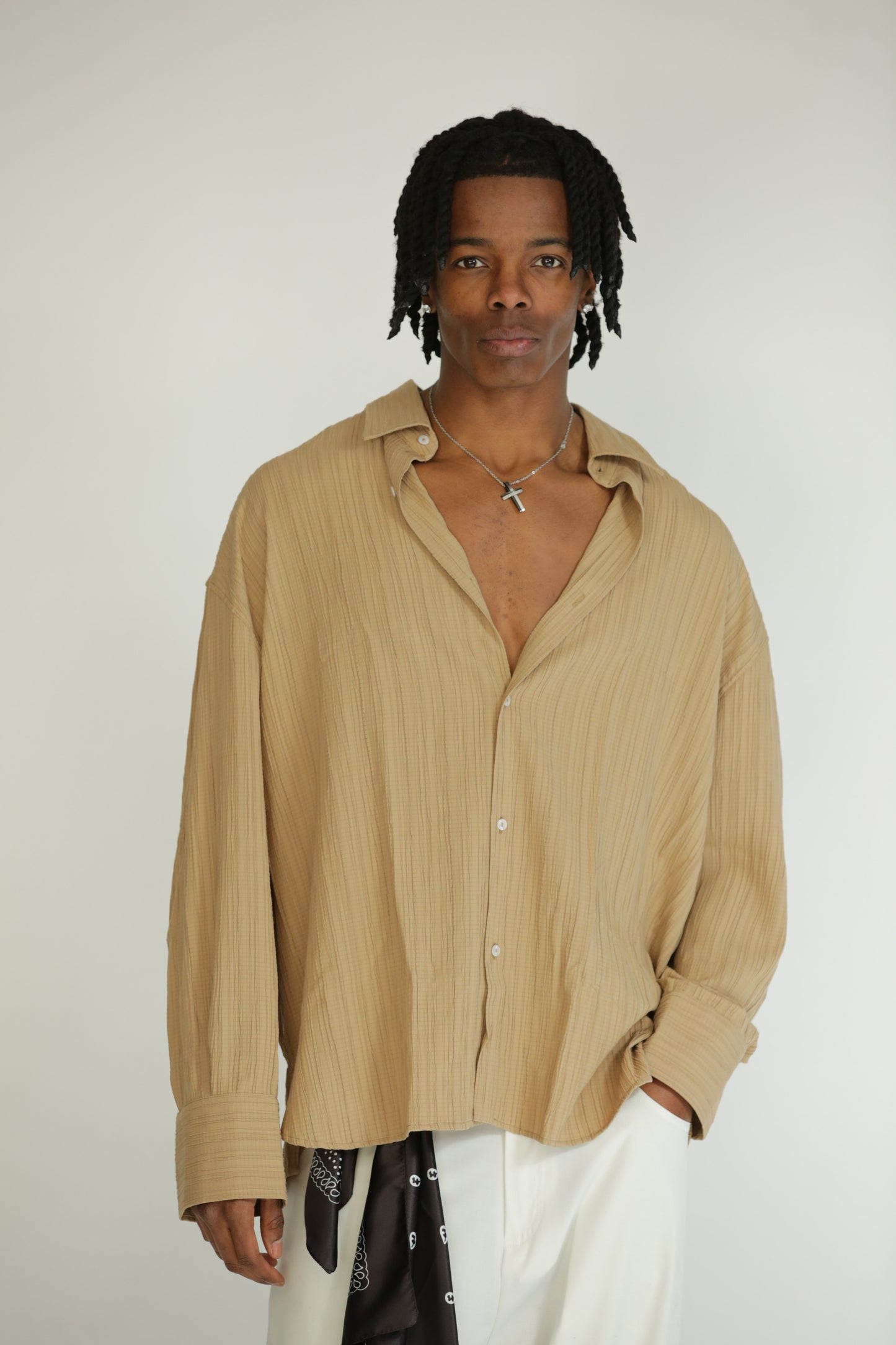 Camicia crepes beige