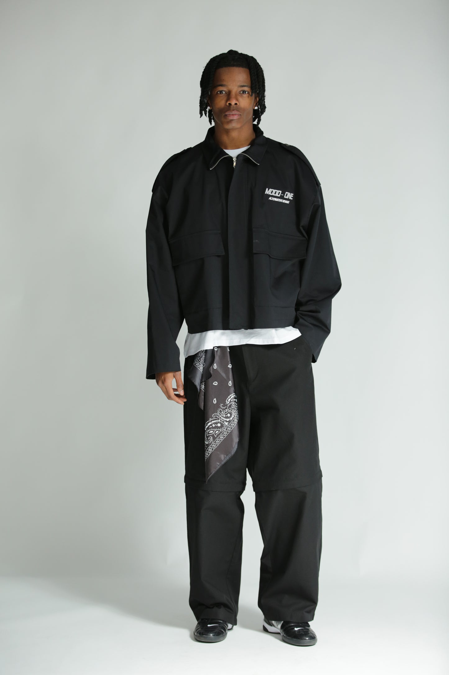 Pant/bermuda zip nero