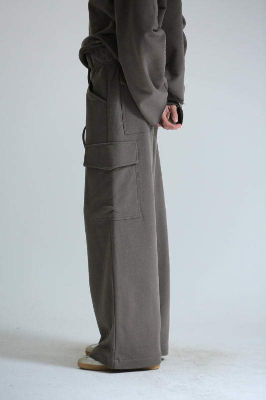 Pantalone Baggy felpa tasconato moro