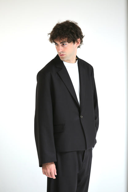 Giacca monopetto crop MORO scuro
