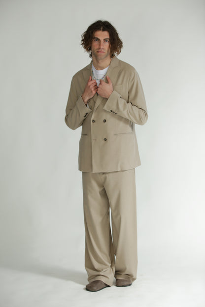 Giacca doppiopetto beige