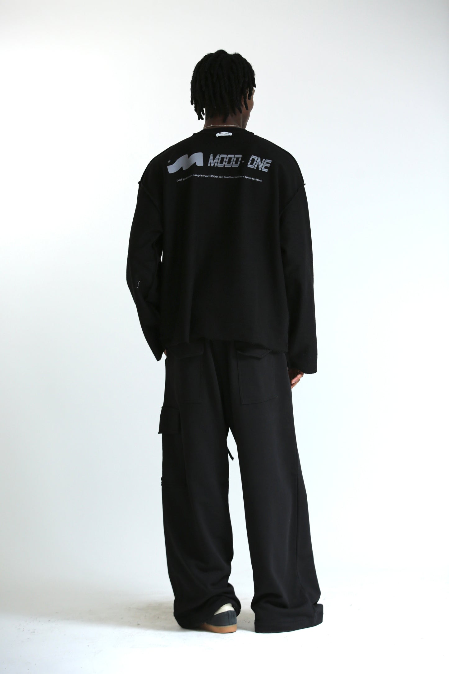 Pantalone Baggy felpa tasconato nero