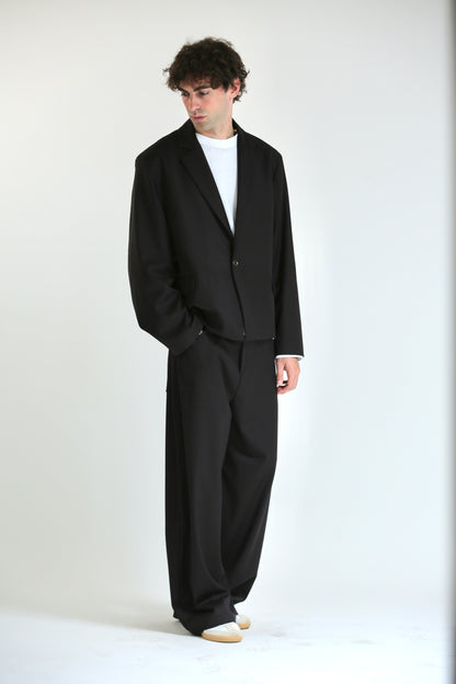 Giacca monopetto crop MORO scuro