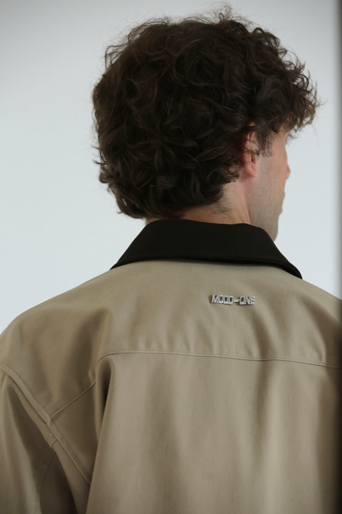 Work jacket collo contrasto beige