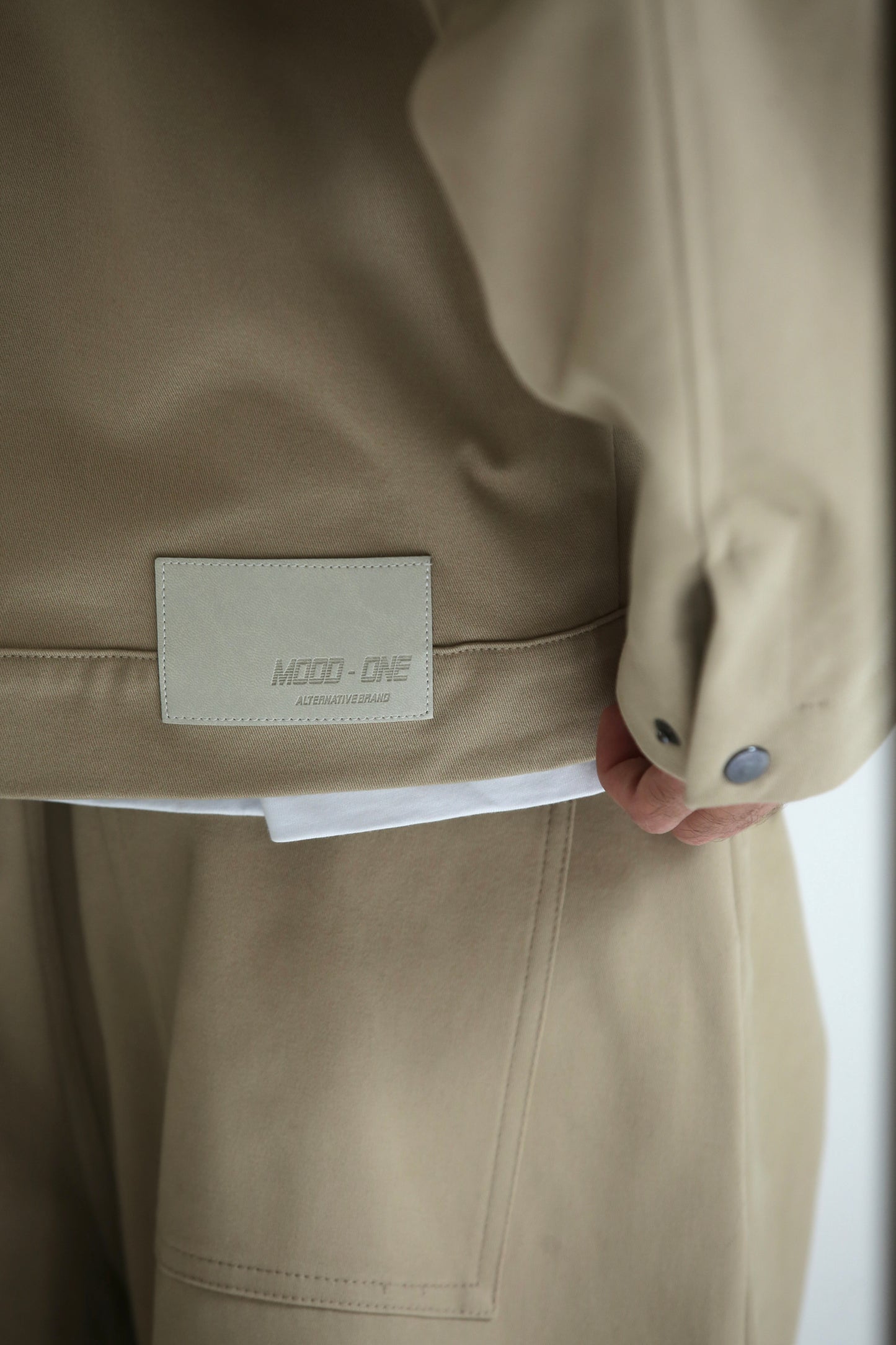 Work jacket collo contrasto beige