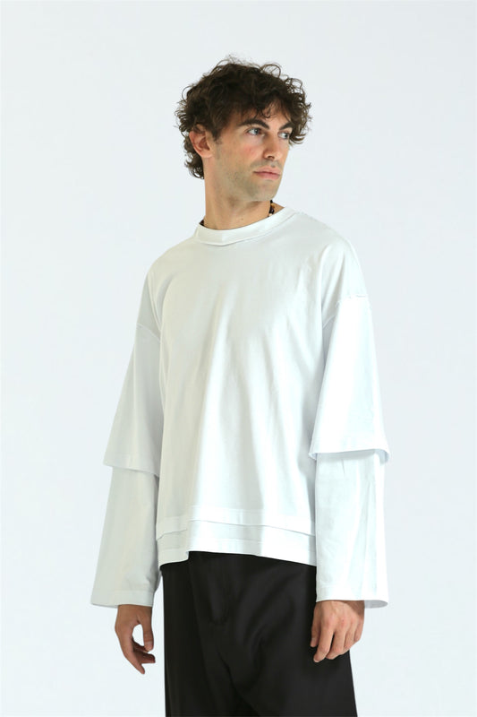 Long sleeve bianca rovescio