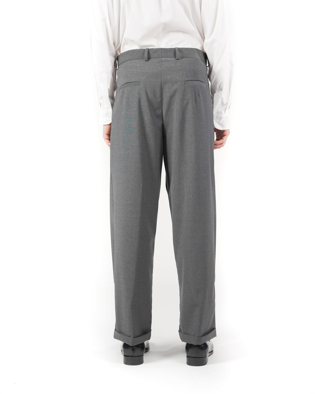 Pantalone loose fit sartoriale grigio fresco lana