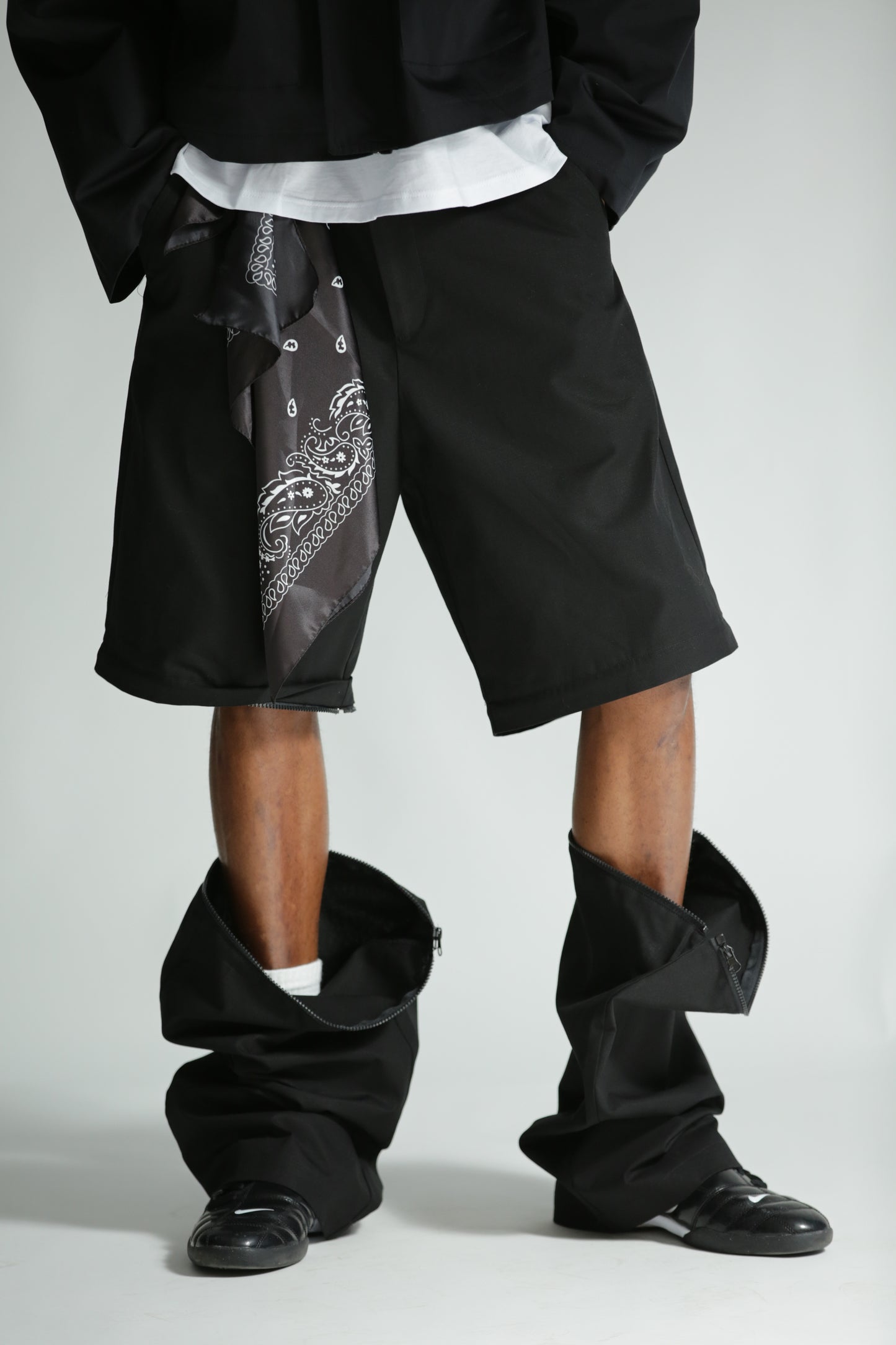 Pant/bermuda zip nero