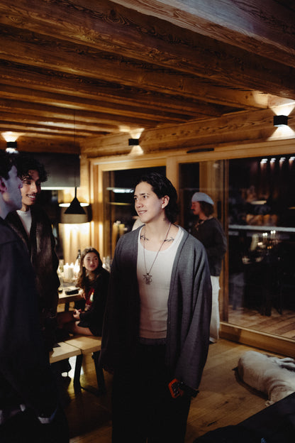 Cardigan oversize crop grigio