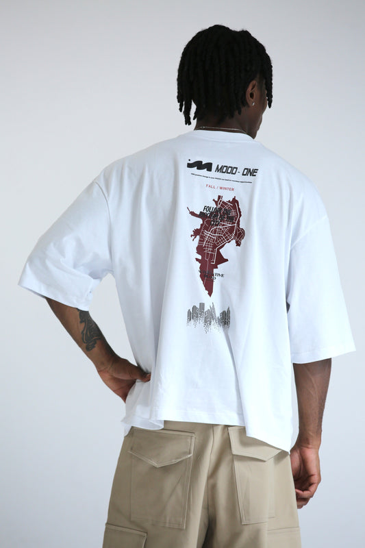 T-shirt city bianca manica 3/4