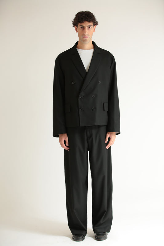 Pantalone baggy in lana