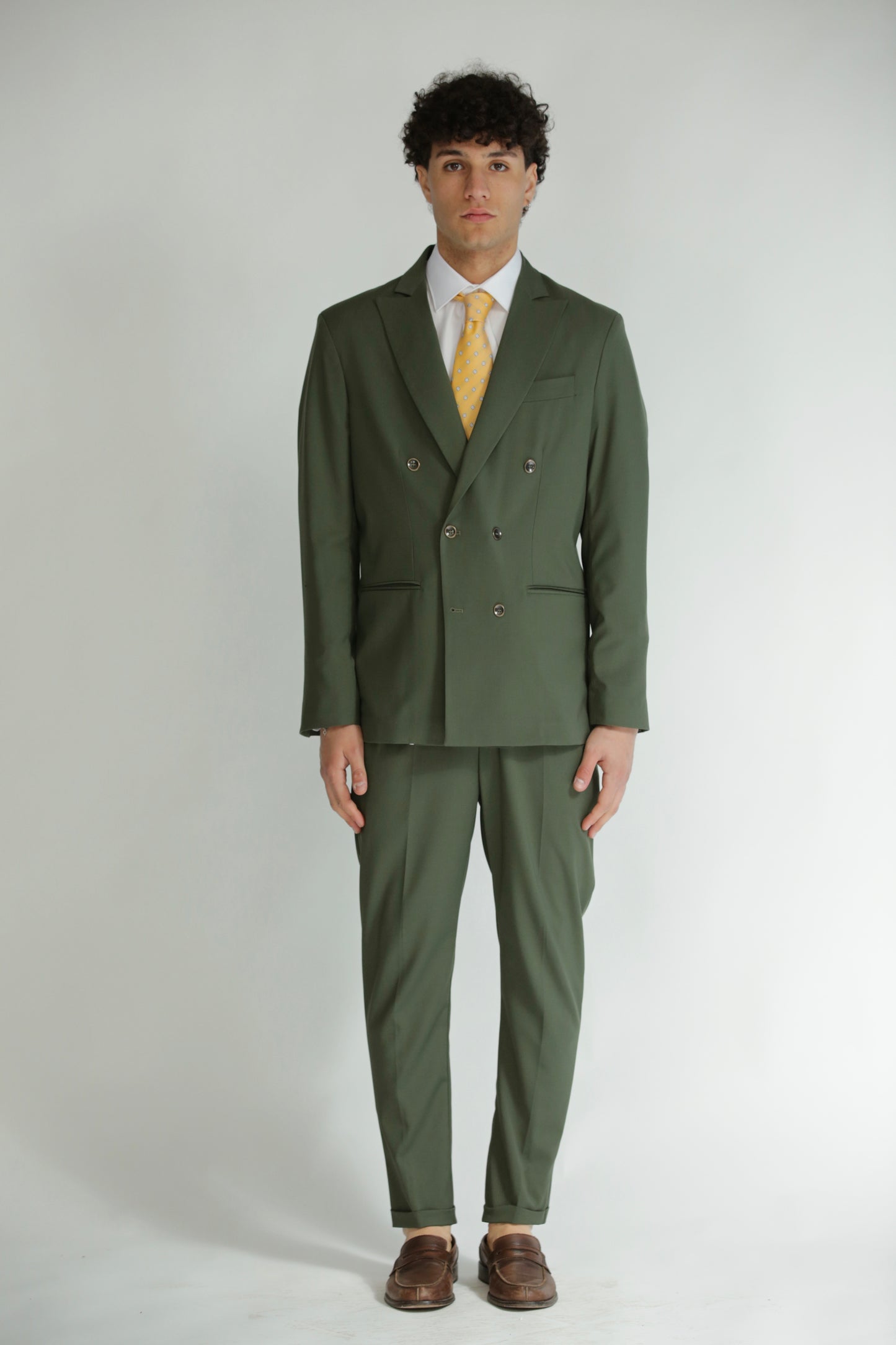 Giacca doppiopetto verde militare